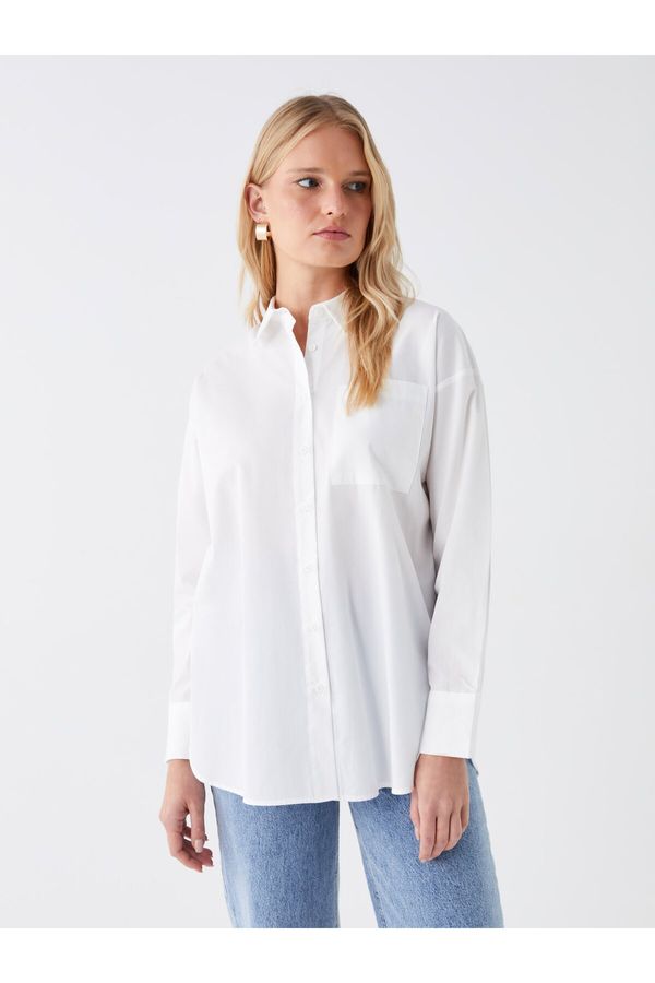 LC Waikiki LC Waikiki Plain Long Sleeve Oversize Poplin Women's Shirt