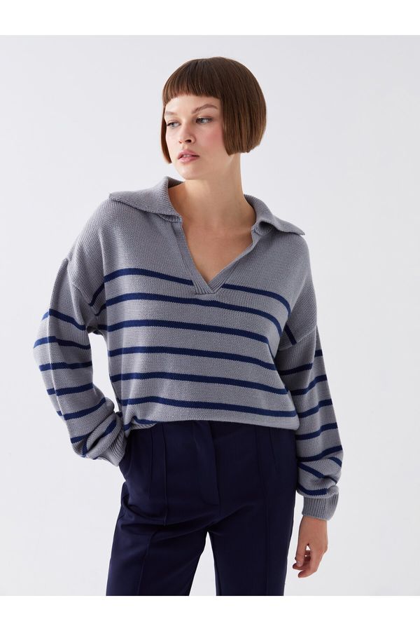 LC Waikiki LC Waikiki Polo Neck Striped Long Sleeve Women's Knitwear Sweater