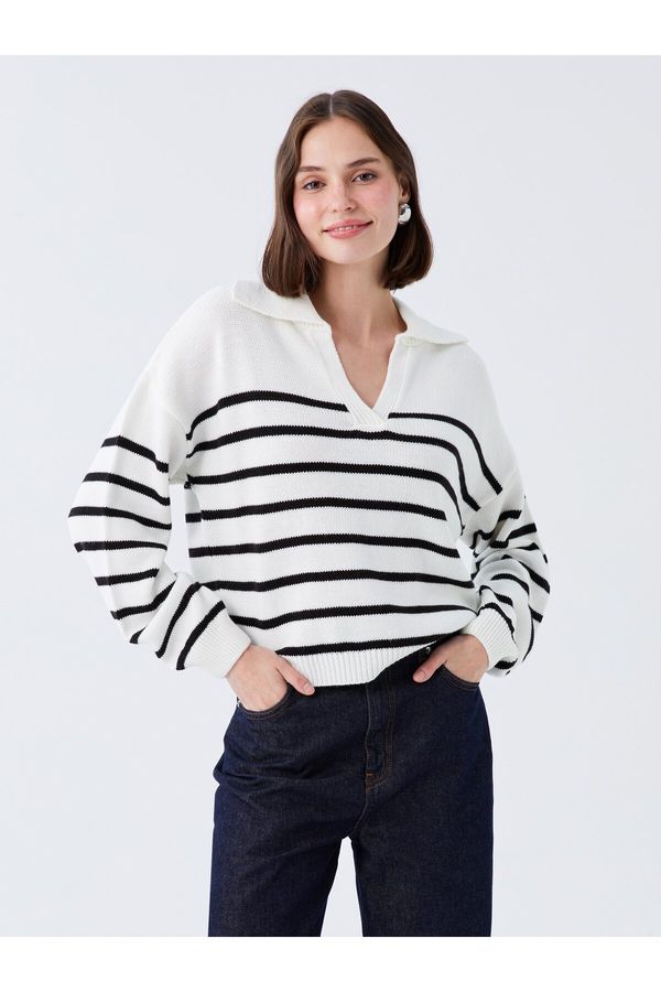 LC Waikiki LC Waikiki Polo Neck Striped Long Sleeve Women's Knitwear Sweater