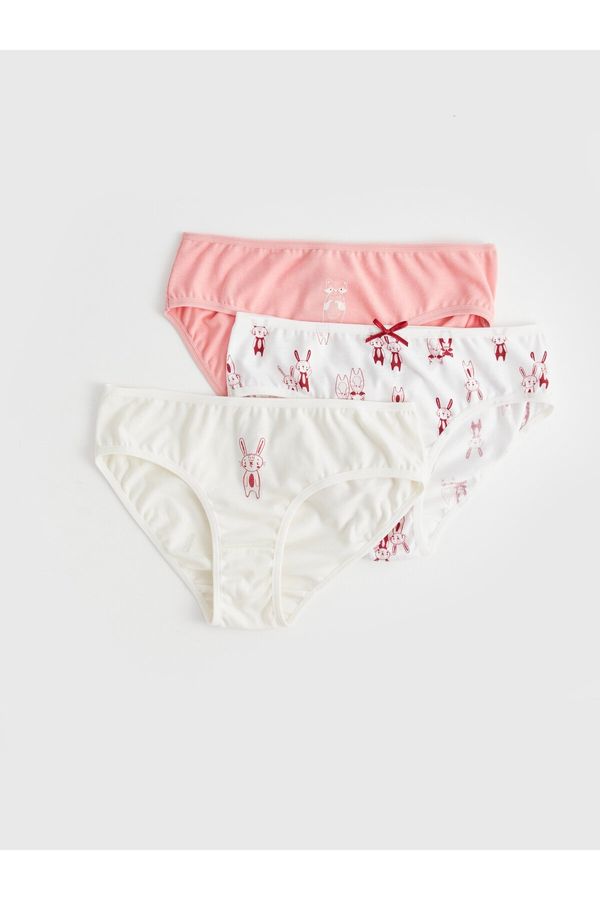 LC Waikiki LC Waikiki Printed Cotton Girl's Panties 3-Piece