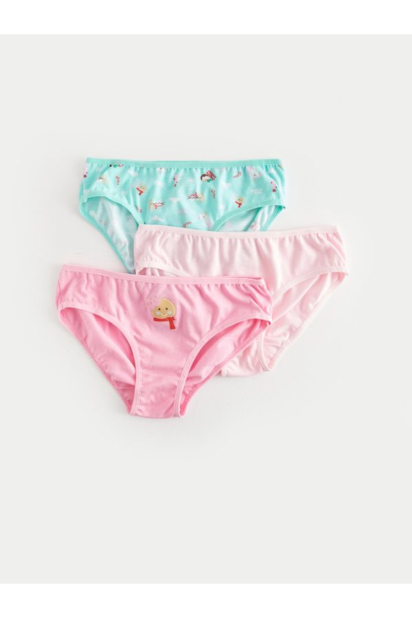 LC Waikiki LC Waikiki Printed Cotton Girl's Panties 3-Piece