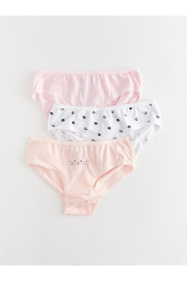 LC Waikiki LC Waikiki Printed Cotton Girl's Panties 3-Piece