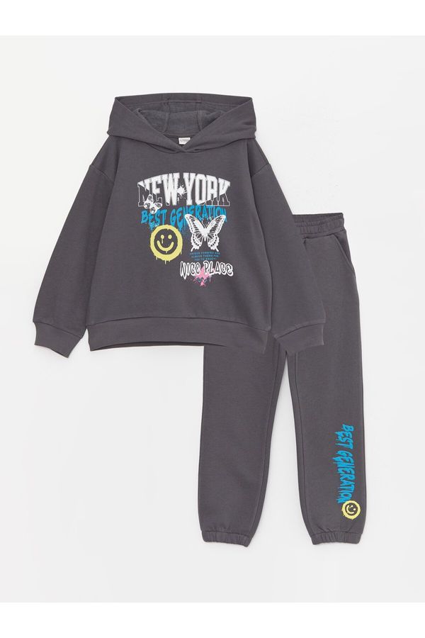 LC Waikiki LC Waikiki Printed Long Sleeve Girls' Hoodie and Sweatpants