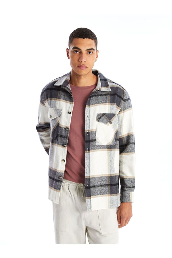 LC Waikiki LC Waikiki Regular Fit Long Sleeve Plaid Men's Lumberjack Shirt Jacket