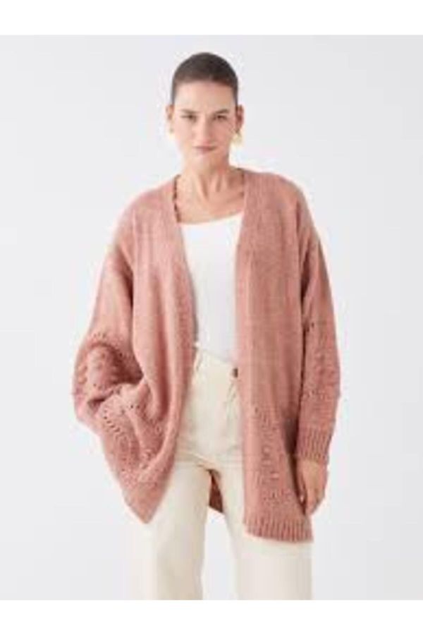 LC Waikiki LC Waikiki Shawl Collar Openwork Long Sleeve Women's Knitwear Cardigan