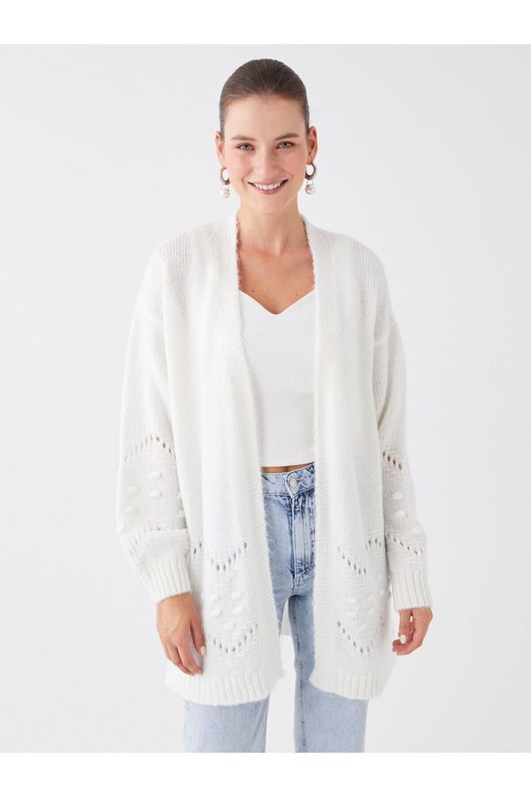 LC Waikiki LC Waikiki Shawl Collar Openwork Long Sleeve Women's Knitwear Cardigan