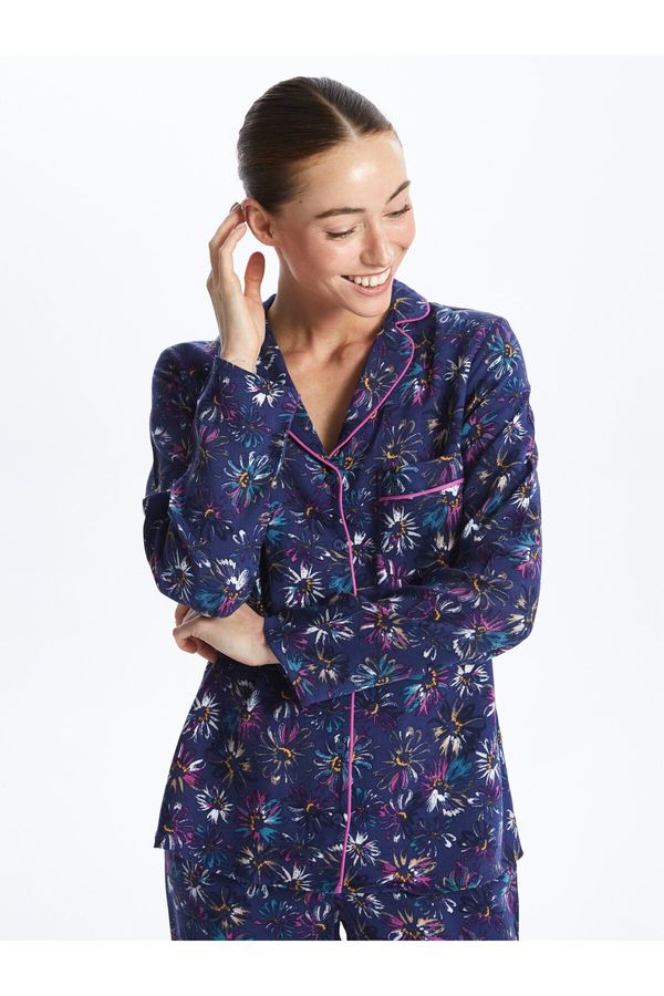 LC Waikiki LC Waikiki Shirt Collar Floral Long Sleeve Women's Pajama Set