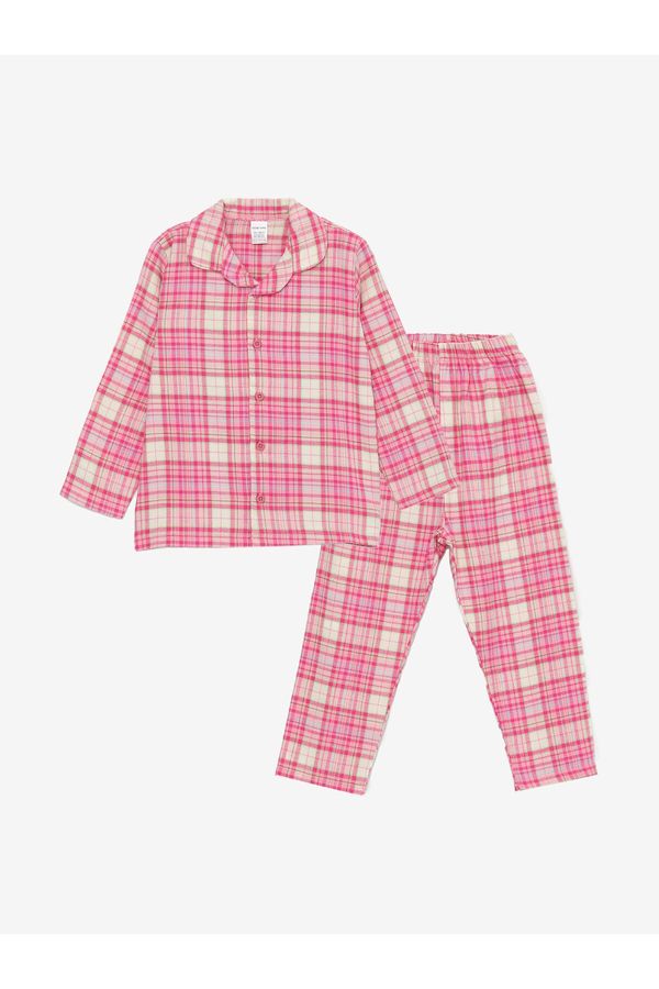 LC Waikiki LC Waikiki Shirt Collar Long Sleeve Plaid Baby Girl Pajamas Set