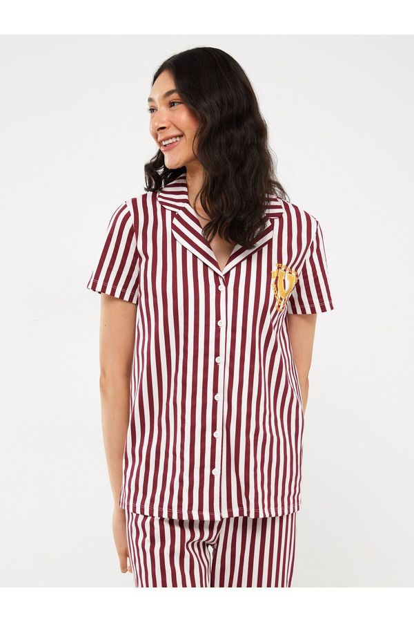 LC Waikiki LC Waikiki Shirt Collar Striped Short Sleeve Women's Pajama Set