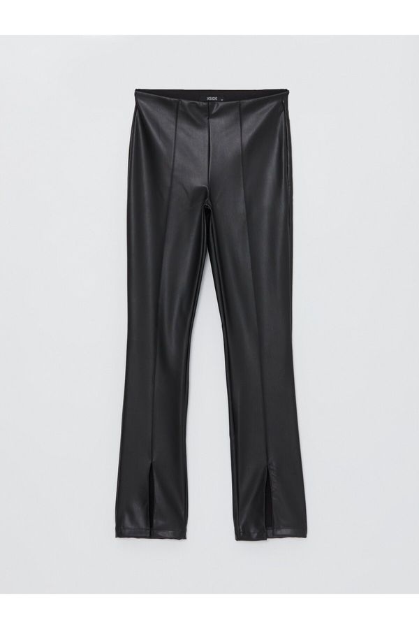 LC Waikiki LC Waikiki Slim Fit Straight Leather Look Women's Trousers