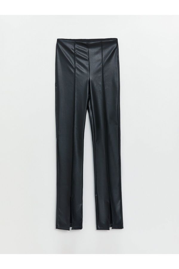 LC Waikiki LC Waikiki Slim Fit Straight Leather Look Women's Trousers