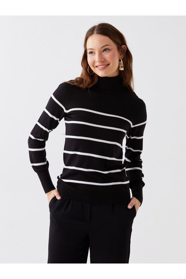 LC Waikiki LC Waikiki Turtleneck Striped Long Sleeve Women's Knitwear Sweater