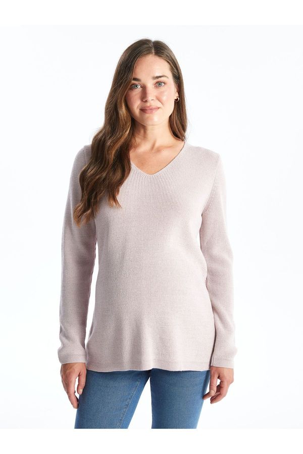 LC Waikiki LC Waikiki V-Neck Plain Long Sleeve Maternity Knitwear Sweater