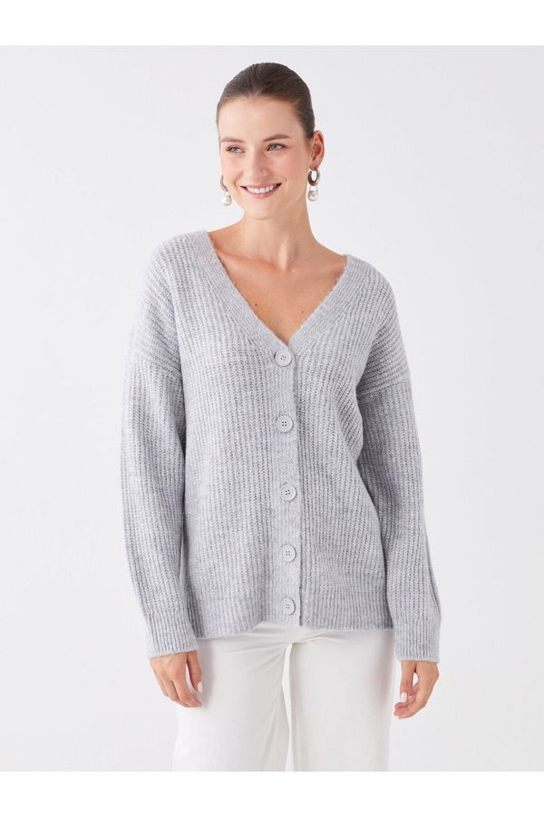 LC Waikiki LC Waikiki V-Neck Plain Long Sleeve Women's Knitwear Cardigan