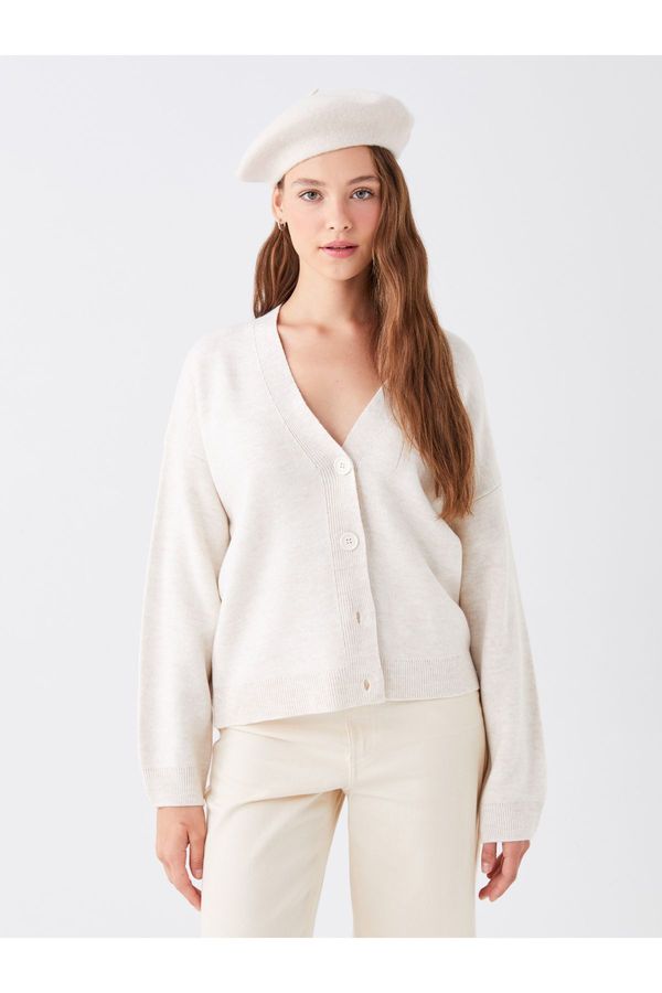 LC Waikiki LC Waikiki V-Neck Plain Long Sleeve Women's Knitwear Cardigan