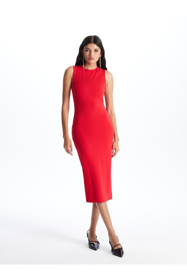 LC Waikiki LC Waikiki Women's Crew Neck Straight Bodycon Dress