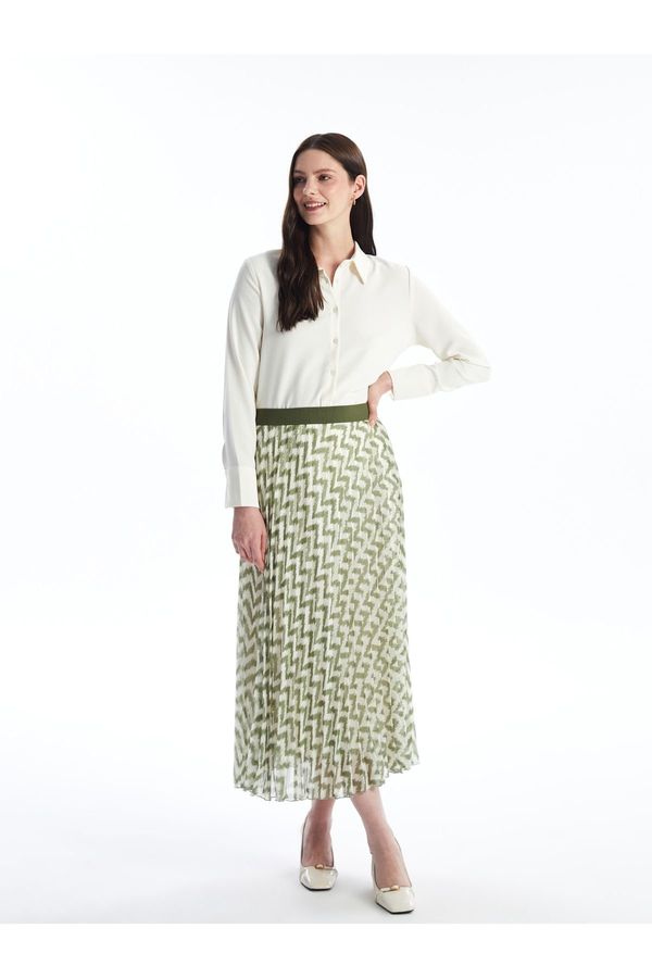 LC Waikiki LC Waikiki Women's Elastic Waist Patterned Chiffon Skirt