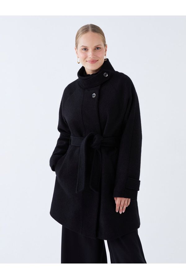 LC Waikiki LC Waikiki Women's High Neck Straight Long Sleeve Cachet Coat