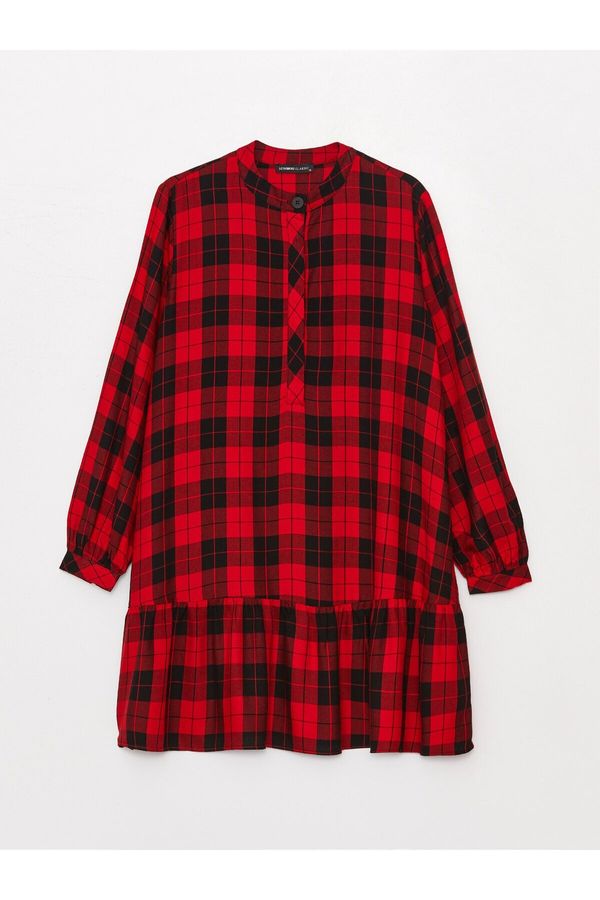 LC Waikiki LC Waikiki Women's Judge Collar Plaid Long Sleeve Tunic