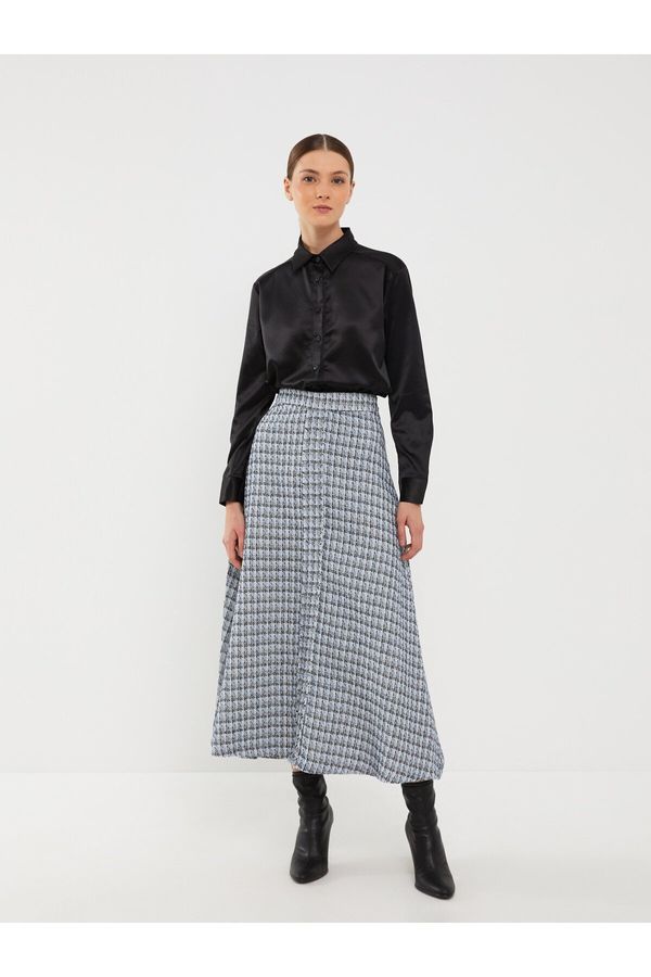 LC Waikiki LC Waikiki Women's Patterned A-Line Tweed Skirt