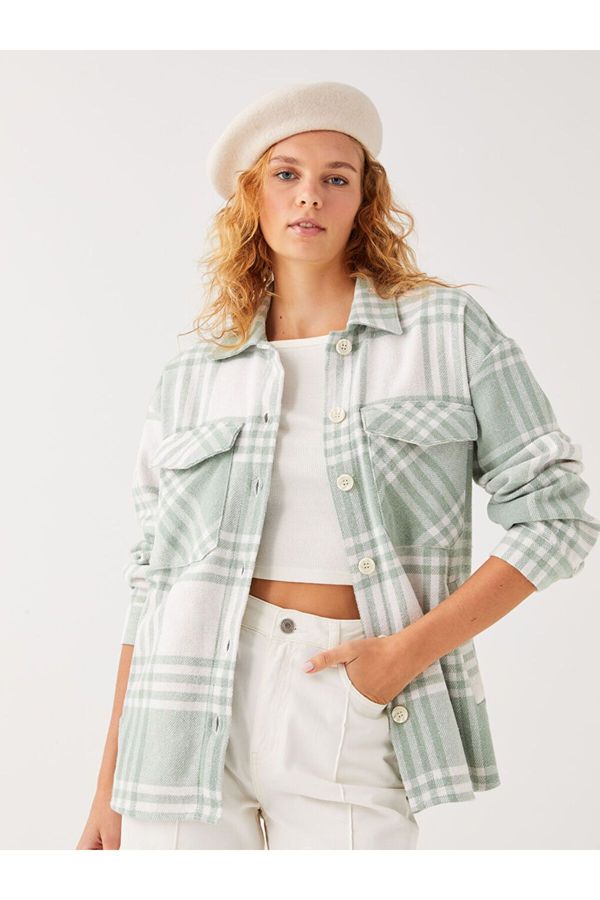 LC Waikiki LC Waikiki Women's Plaid Long Sleeve Lumberjack Shirt Jacket