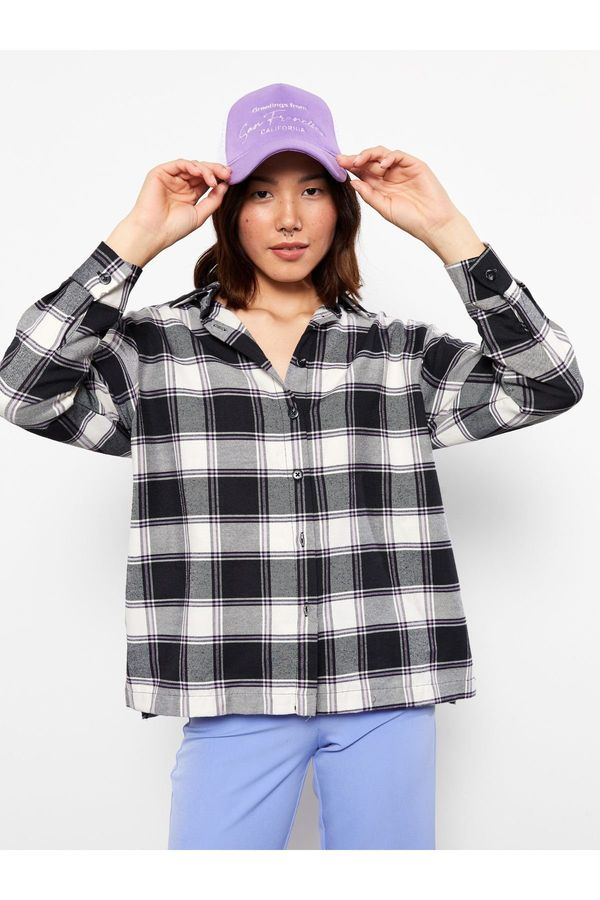 LC Waikiki LC Waikiki Women's Plaid Long Sleeve Oversize Lumberjack Shirt