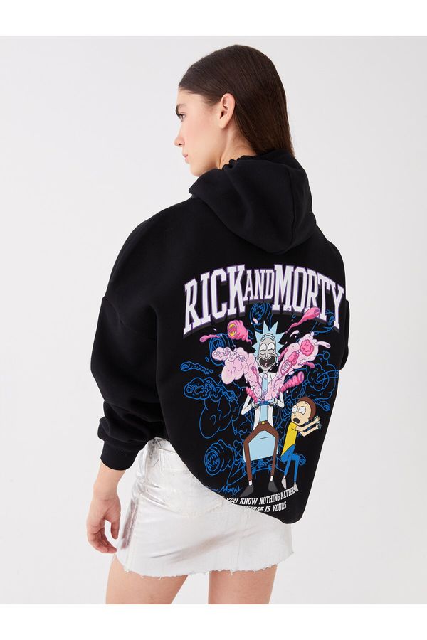 LC Waikiki LC Waikiki Women's Rick and Morty Printed Long Sleeve Oversize Hoodie