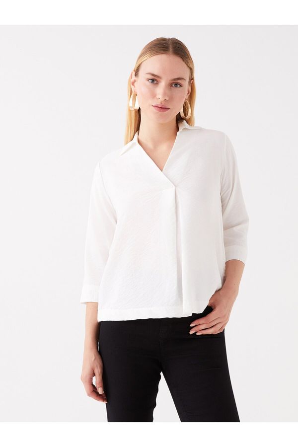 LC Waikiki LC Waikiki Women's Shirt Collar Plain Blouse