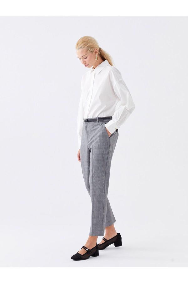 LC Waikiki LC Waikiki Women's Slim Fit Plaid Belted Trousers