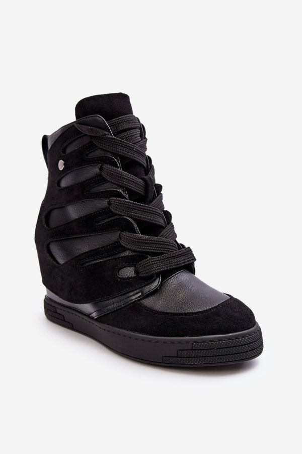 Kesi Leather wedge ankle boots, black Amria