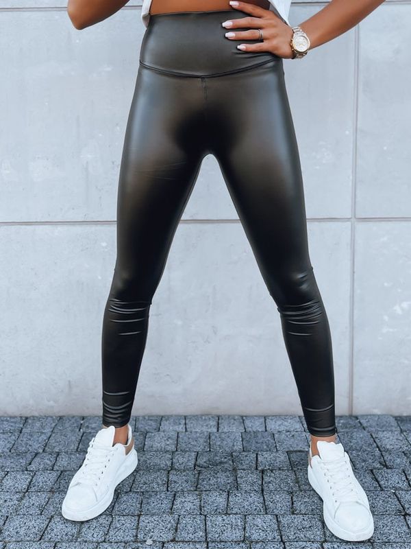 DStreet Legginsy damskie woskowane EDIT czarne Dstreet