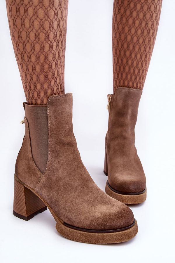 LEMAR LEMAR Suede Boots On Heel Liresa Brown