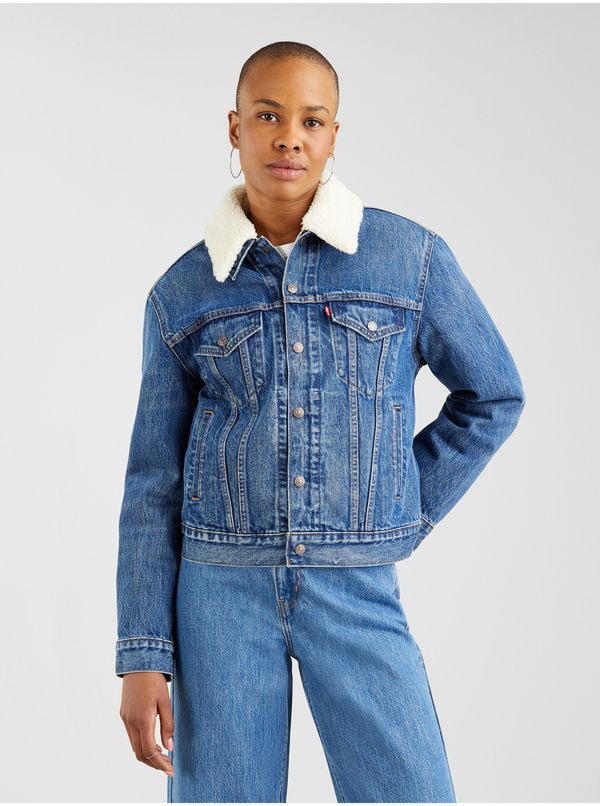 Levi's® Levi&#39;s Blue Women&#39;s Denim Jacket with Fur Levi&#39;s® 3 In 1 Trucker - Women