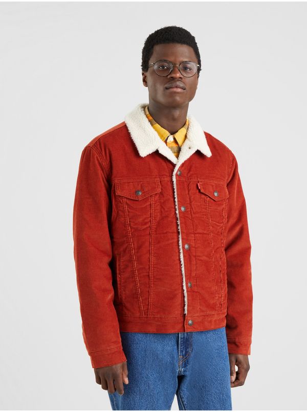 Levi's® Levi&#39;s Brick Men&#39;s Corduroy Jacket with Fur Levi&#39;s® Sherpa Trucker - Men&#39;s