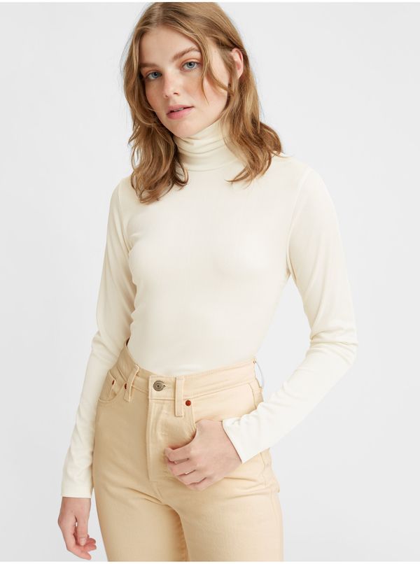 Levi's® Levi&#39;s White Women&#39;s Ribbed Turtleneck T-Shirt Levi&#39;s® Oriel - Women