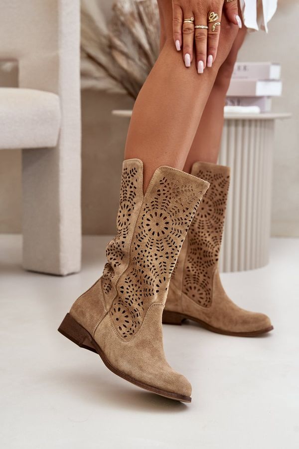 Lewski Shoes Lewski Shoes Suede Openwork Boots Lewski