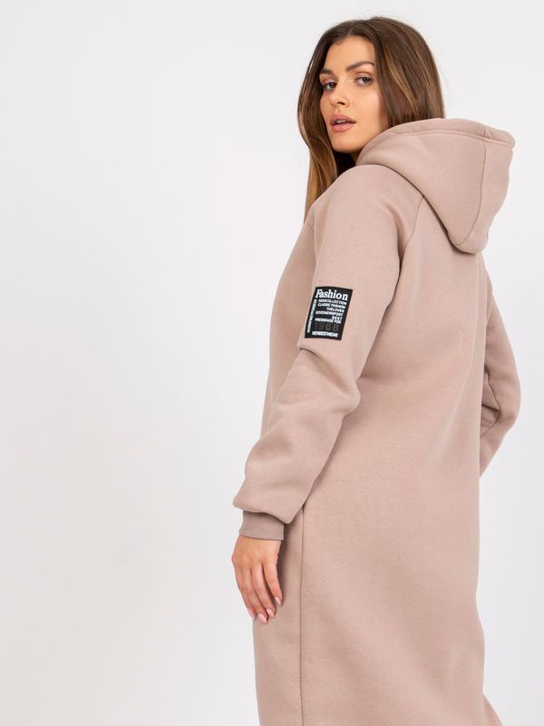 Fashionhunters Light beige basic sweatshirt dress Stella RUE PARIS