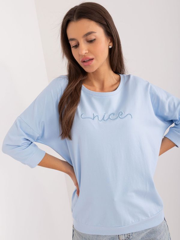 Fashionhunters Light Blue Casual Oversize Women's Blouse