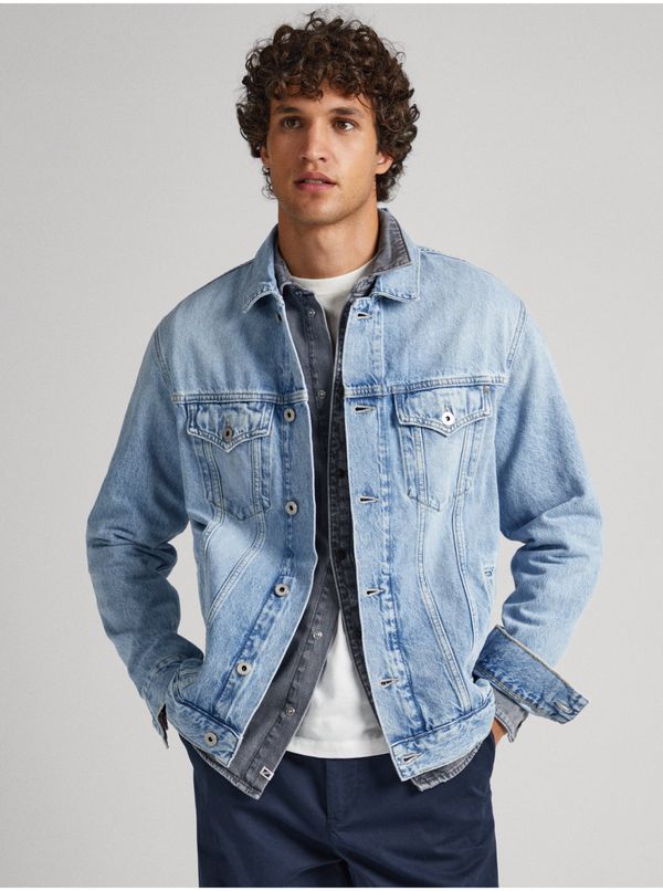 Pepe Jeans Light blue Mens Denim Jacket Pepe Jeans Pinners - Men