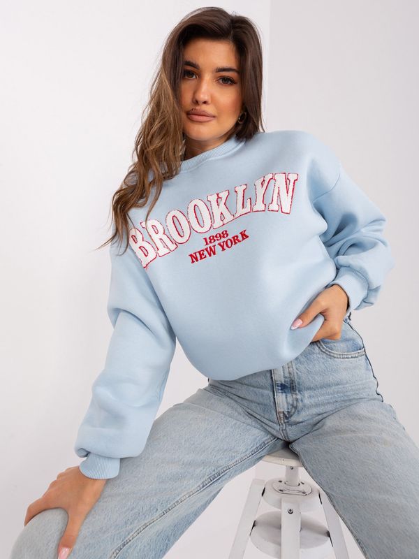 Fashionhunters Light blue oversized hoodie