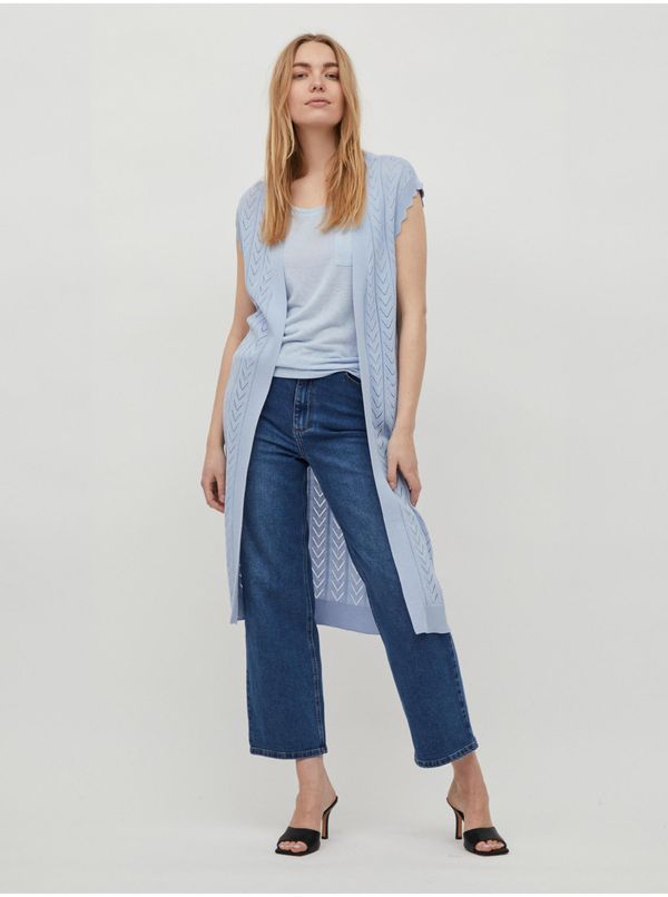 Vila Light Blue Patterned Long Cardigan VILA Shelley - Ladies