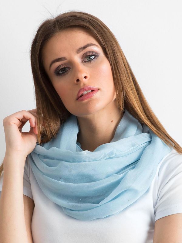 Fashionhunters Light blue scarf with rhinestones