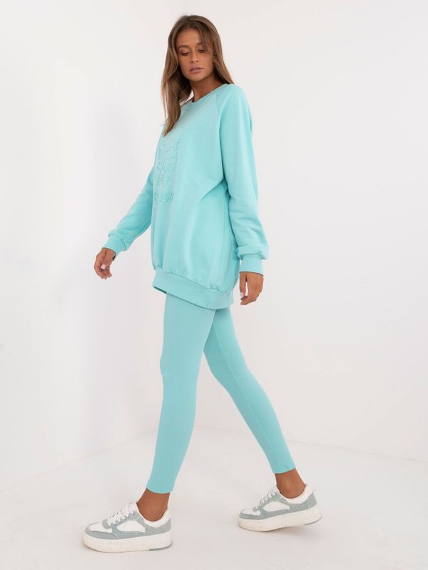 Fashionhunters Light blue women's cotton tracksuit