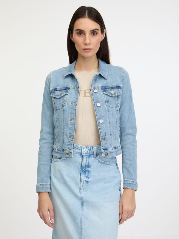 Guess Light Blue Women's Denim Jacket Guess Sexy Trucker Jacket