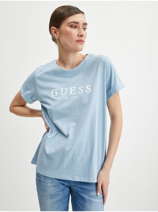 Guess Light blue women's T-Shirt Guess 1981 - Women