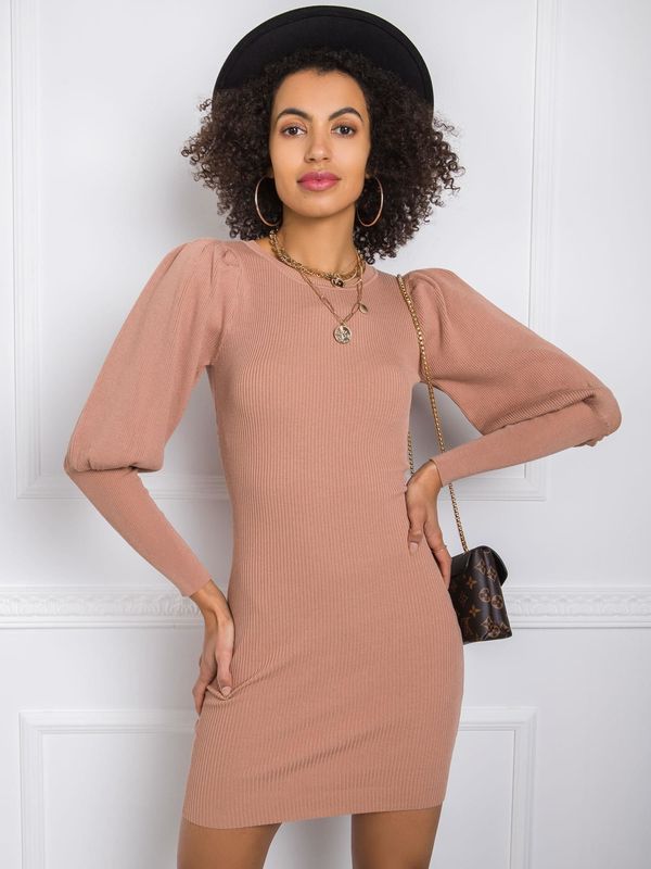 Fashionhunters Light brown Aleanor dress