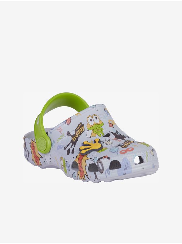 Coqui Light gray children's patterned slippers Coqui Little Frog - Boys