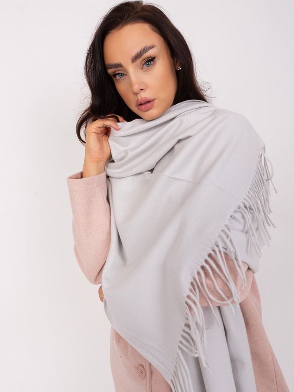 Fashionhunters Light gray knitted women's scarf