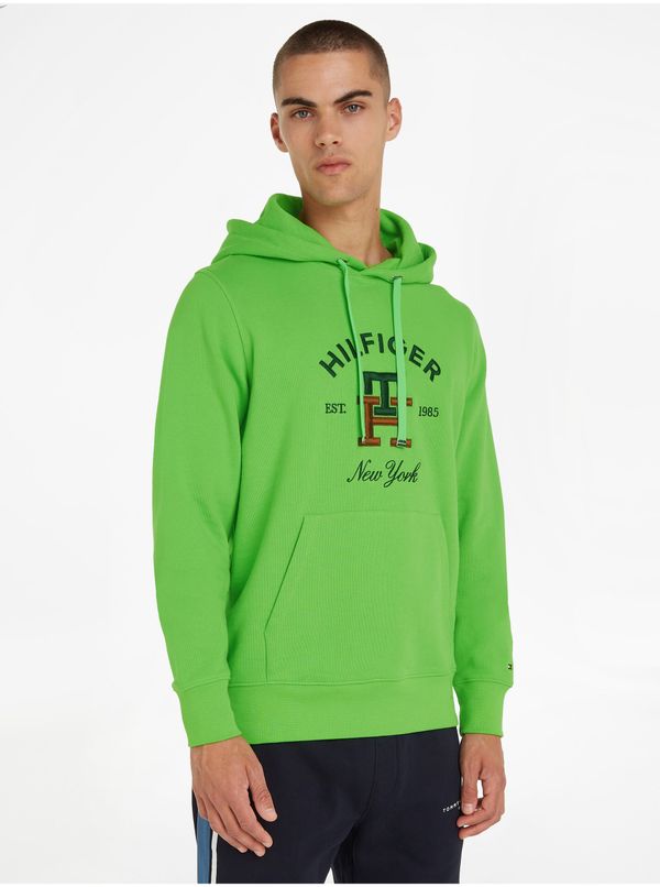 Tommy Hilfiger Light Green Men Sweatshirt Tommy Hilfiger Curved Monogram Hoody - Men