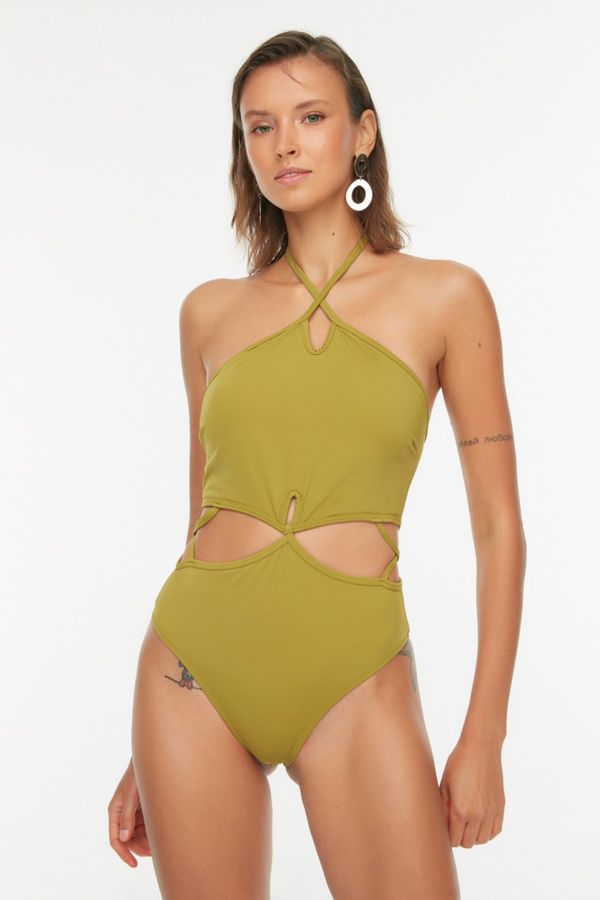 Trendyol Light Green Women's One-piece Swimsuit with Cut-Outs Trendyol - Women